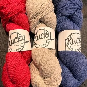 Yarn -- The Plucky Knitter Rambouillet 3 skein lot